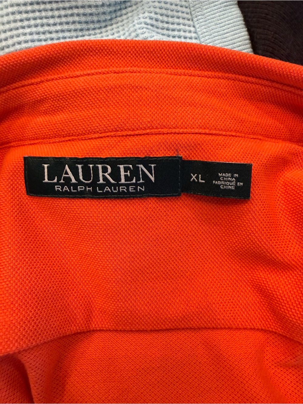 Lauren Ralph Lauren Bright Orange knit button down Shirt Sz XL - Picture 4 of 4